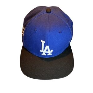 47 Brand Los Angeles Dodgers Snapback Hat Blue Black Script Under Brim MLB